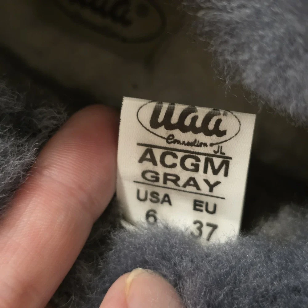 Aussie Connection Gray Leather Shearling Fur Lined Warm Ankle‎ Boots Size 6